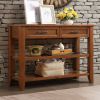 Console Sofa Table with 2 Storage Drawers and 2 Tiers Shelves