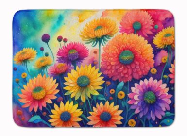 Chrysanthemums in Color Memory Foam Kitchen Mat Machine Washable Anti-Fatigue Mat Cushion Comfort Bath Mat or Kitchen Rug