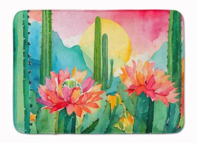 Arizona Saguaro Cactus Blossom in Watercolor Memory Foam Kitchen Mat Machine Washable Anti-Fatigue Mat Cushion Comfort Bath Mat or Kitchen Rug