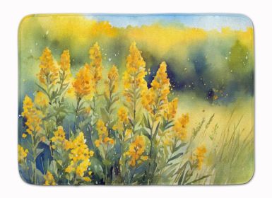 Nebraska Goldenrod in Watercolor Memory Foam Kitchen Mat Machine Washable Anti-Fatigue Mat Cushion Comfort Bath Mat or Kitchen Rug