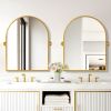 24"x31" Modern Arch-Top Metal Framed Golden Pivoted Bathroom Vanity Mirror Bathroom Vanity Mirror for Bedroom Entryway, Living/Dressing Room