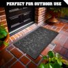 Home Entrance Grey Leaves Door Mat Deluxe 17x29.5 in Absorbent Natural Rubber Non Slip Indoor Outdoor Easy Clean Beautiful Welcome Mats for Front Door