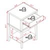 conifferism Tall Bed Side Tables Black,Large Wood Nightstand with 2 Drawers 28 inch Height for Living Room