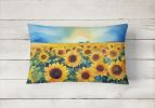 State Watercolor Flowers Throw Pillow Throw Pillow for Indoor Couch Bed Outdoor Patio Washable, Kansas Sunflowers 1655,12Hx16W