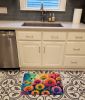 Chrysanthemums in Color Memory Foam Kitchen Mat Machine Washable Anti-Fatigue Mat Cushion Comfort Bath Mat or Kitchen Rug