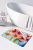 Gerbera Daisies in Watercolor Memory Foam Kitchen Mat Machine Washable Anti-Fatigue Mat Cushion Comfort Bath Mat or Kitchen Rug