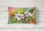 State Watercolor Flowers Throw Pillow Throw Pillow for Indoor Couch Bed Outdoor Patio Washable, Virginia American Dogwood 1713,12Hx16W