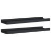 Picture Frame Ledge Shelves 2 pcs Black 15.7"x3.5"x1.2" MDF