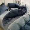 3PCS Gradient Blue Duvet Cover Set Galaxy Space Comforter Cover with Zipper Closure, 1 Duvet Cover and 2 Pillowcases King Size