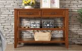 Console Sofa Table with 2 Storage Drawers and 2 Tiers Shelves