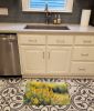 Nebraska Goldenrod in Watercolor Memory Foam Kitchen Mat Machine Washable Anti-Fatigue Mat Cushion Comfort Bath Mat or Kitchen Rug