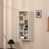 Bookshelf, Freestanding Wood Open Bookcase with 5 Cubes, with 2 keyhole hangers