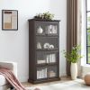 Glass display cabinet 4 Tier Glass Display Cabinet Storage Curio Cabinet with Flip up Glass Doors, Collectors Showcase Toy Figure Organizers Rack